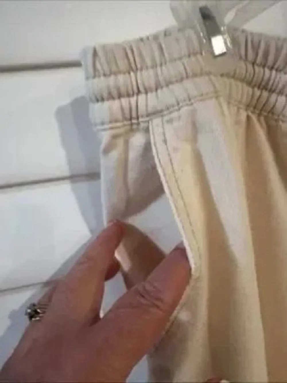 Men's Casual Drawstring Cargo Pants in Cream